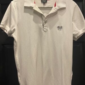 Diesel White Polo Shirt with Zip Placket and Subtle Logo